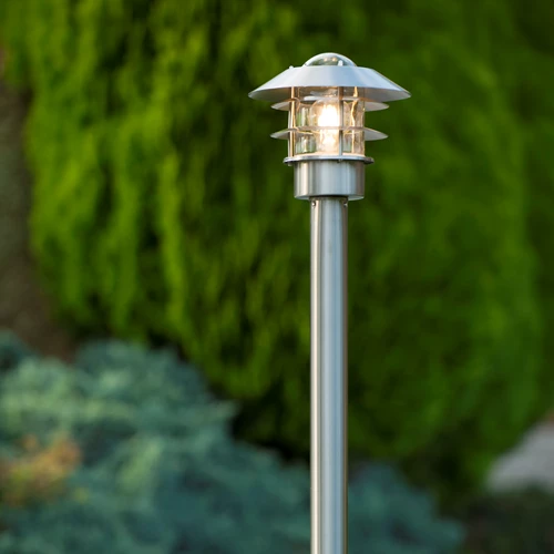 Lucide ZICO - Lamp post - Ø 21,8 cm - 1xE27 - IP44 - Satin Chrome - atmosphere 1